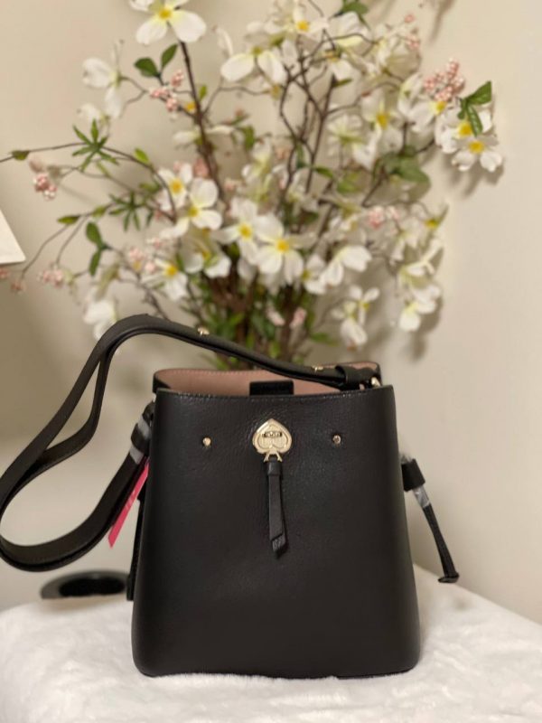 KATE SPADE MARTI SMALL BUCKET HANDBAG IN BLACK | Sara Luxegalore