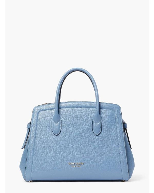 KATE SPADE KNOTT PEBBLED LEATHER & SUEDE MEDIUM SATCHEL