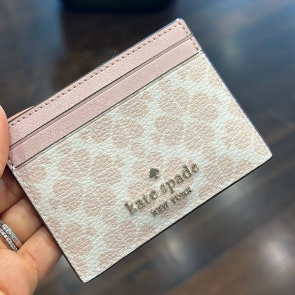 KATE SPADE FLOWER CARD HOLDER IN ROSE SMOKE